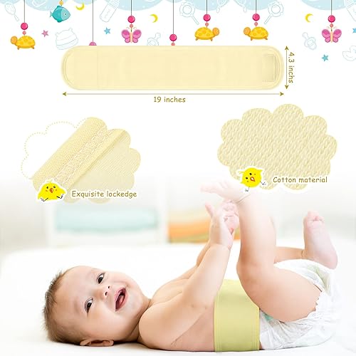 Miniatura 2 de 8 piezas de algodón con cordón umbilical para bebé, suave protector de vientre para bebé, banda para ombligo recién nacido, cinturón de ombligo para