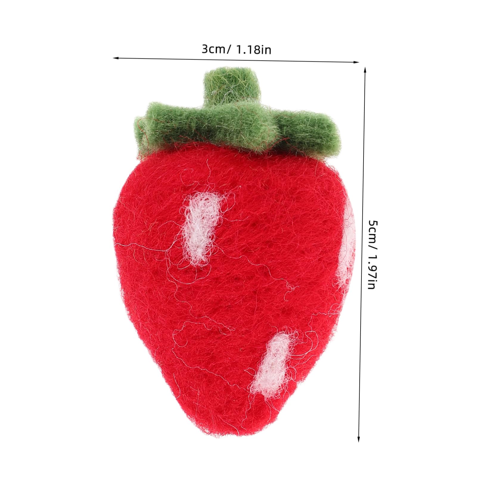 GOOHOCHY 5pcs DIY Wool Felt Strawberry Embellishments for Party Decorations Handmade Fruit Craft Supplies Berry Decorations for Home and Party