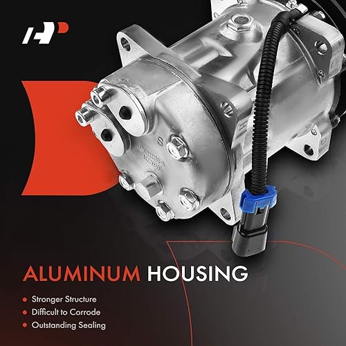 Miniatura 3 de A-Premium Compresor de CA con embrague compatible con los modelos Volvo, White y GMC ACL, VNVNLVNM, WCWGWHWI, ACL, J9C0 y más, para compresor SD7H15