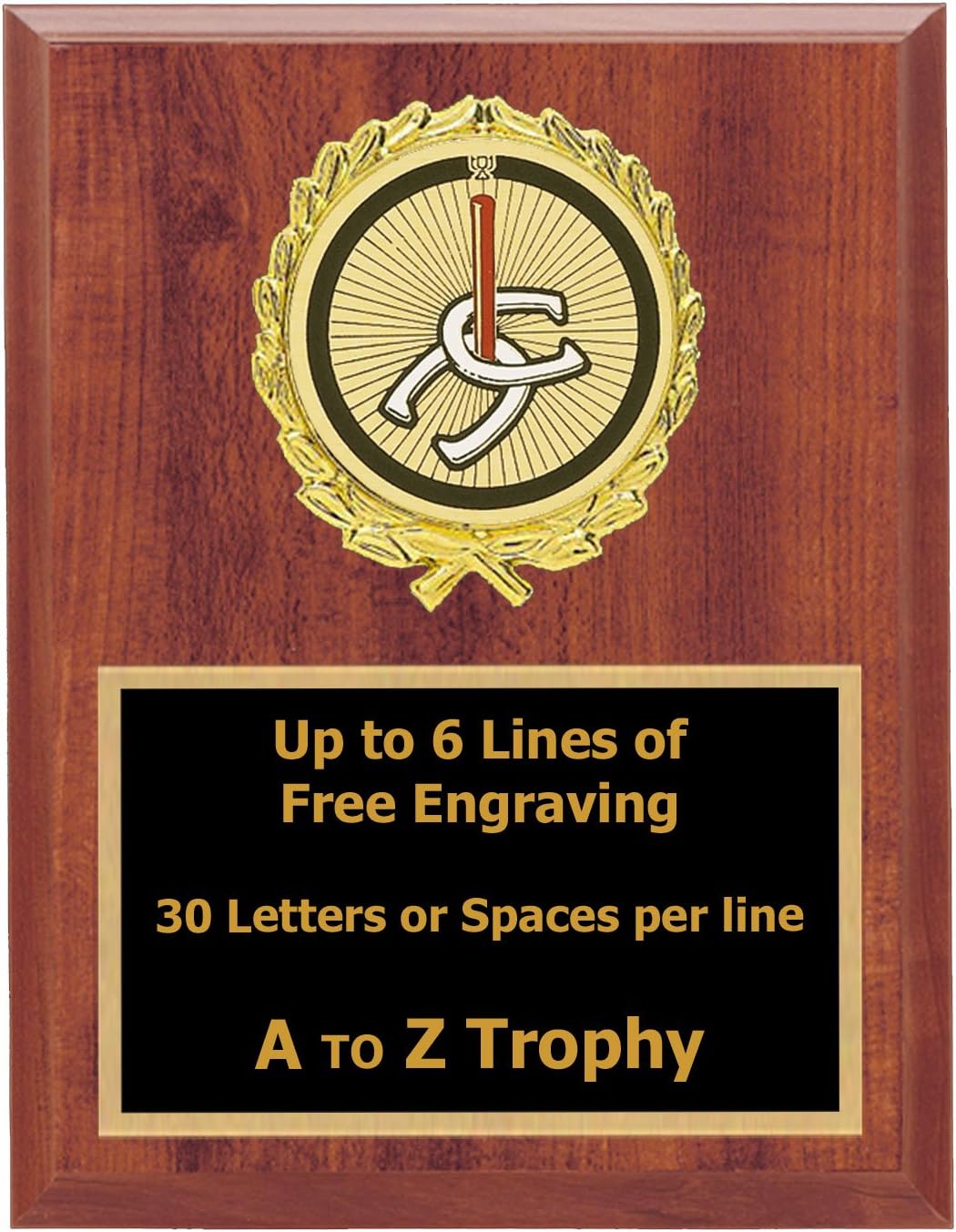 Trophies Horseshoes Plaque Awards 7x9 Wood Backyard Games