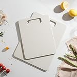 Wood Fiber Cutting Board Set of 2, Dishwasher Safe, Non-Toxic Cutting Board for Kitchen, BPA Free, Non-Slip, Non-Porous Composite Chopping Board for Meat Vegetable Fruit - Oatmeal
