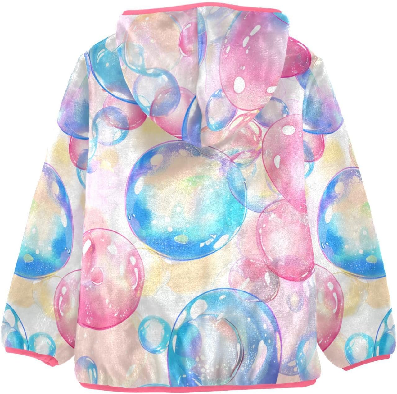 ALAZA Fantasy Color Bubble Hoodie Jacket for Girls Toddler Fleece Zip Up Coat Plush Jacket for 3 Years