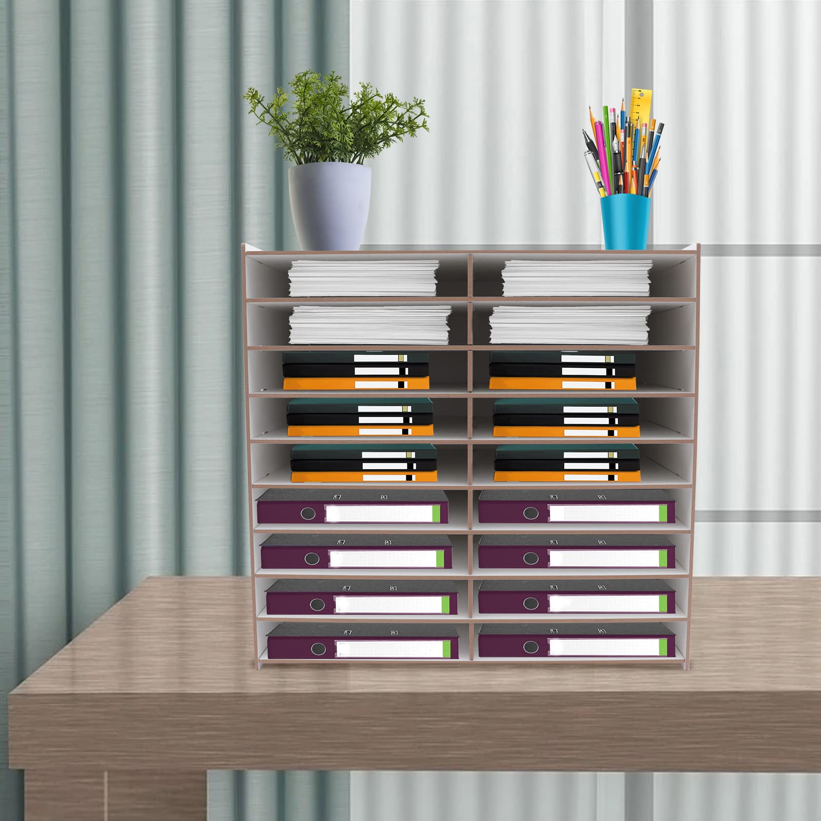 Organisateur De Fichiers Bureau - Range Documents Et Papiers - Blanc, Multicouche - Idéal école Ou Maison