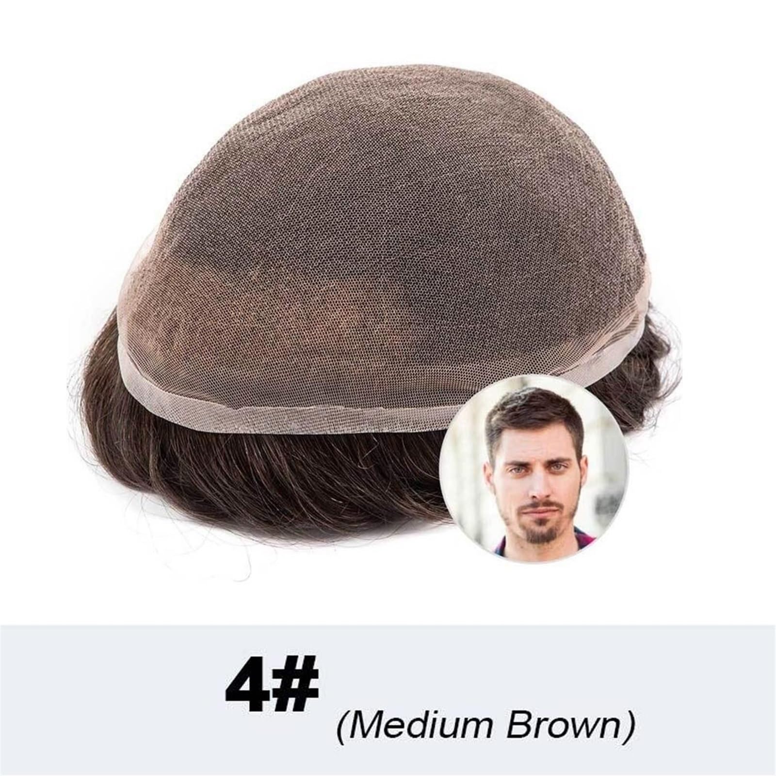 Tupecik męski Peruka męska, system wymiany włosów Remy, pełne francuskie koronki na bazie, fale 30 mm(7x9)