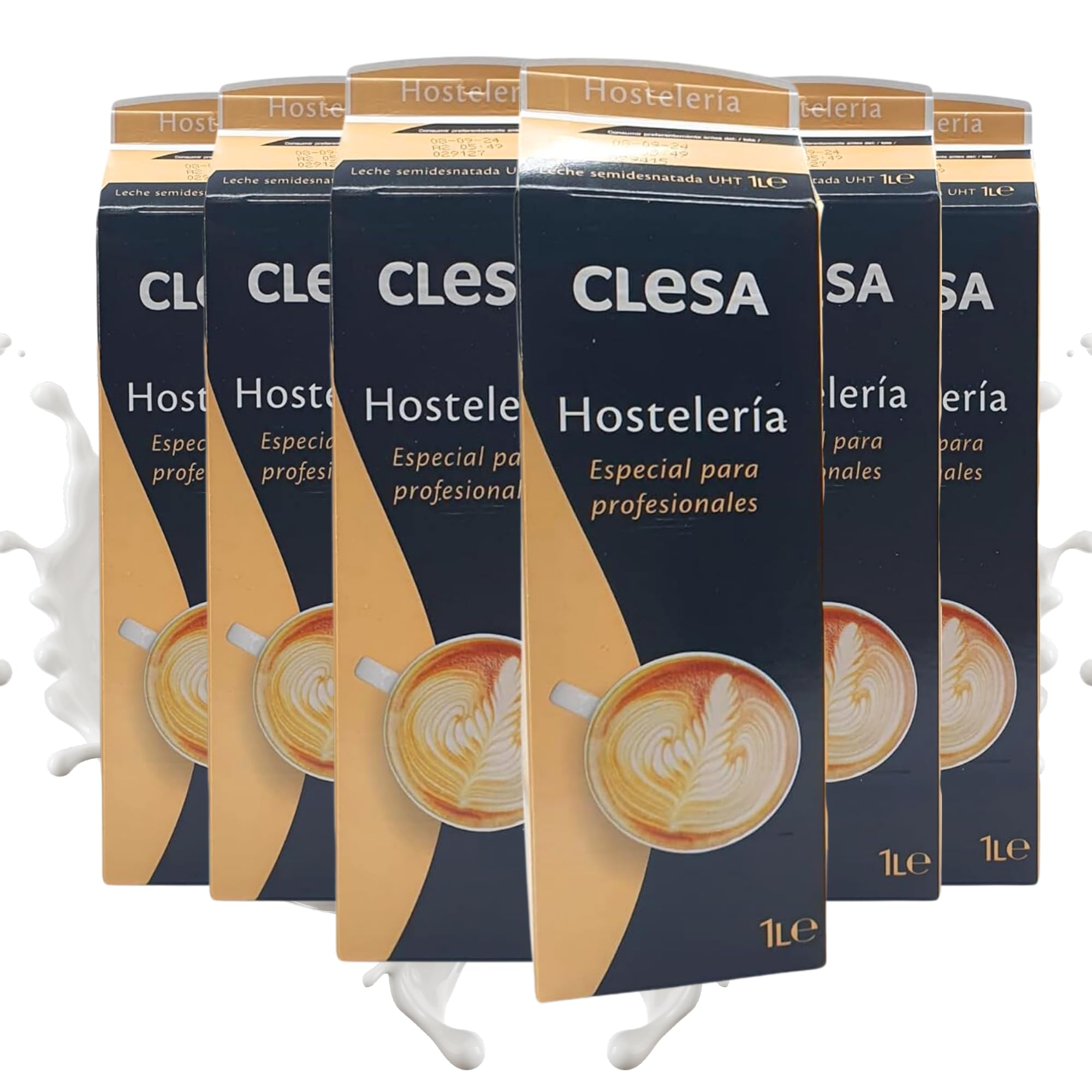 Clesa Leche Semidesnatada Especial Hostelería 6 x 1 L - Tapón Antigoteo