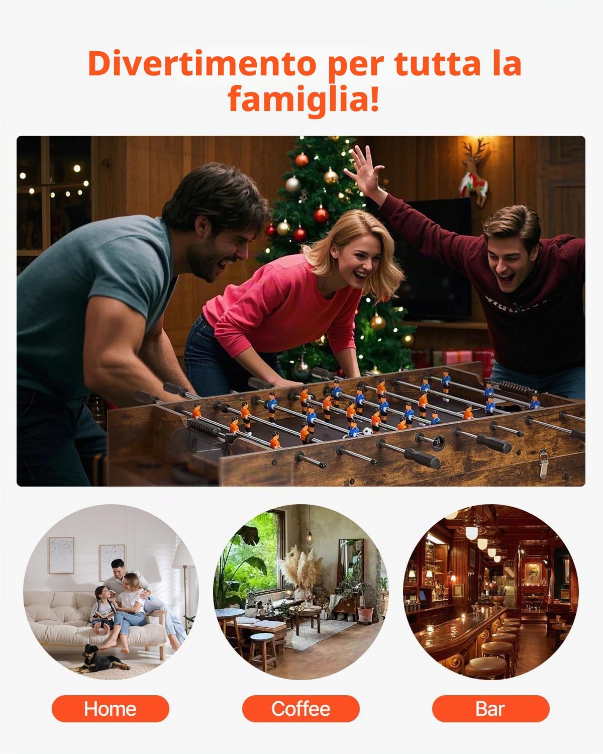 VEVOR Set Tavolo da Gioco Combo, Multi Combinazione Tavolo con Aria Hockey, Ping Pong, Calcio Balilla, Intrattenimento Tavolo ad Aria per Sala Giochi Famiglia Ufficio con Accessori 137,1 cm