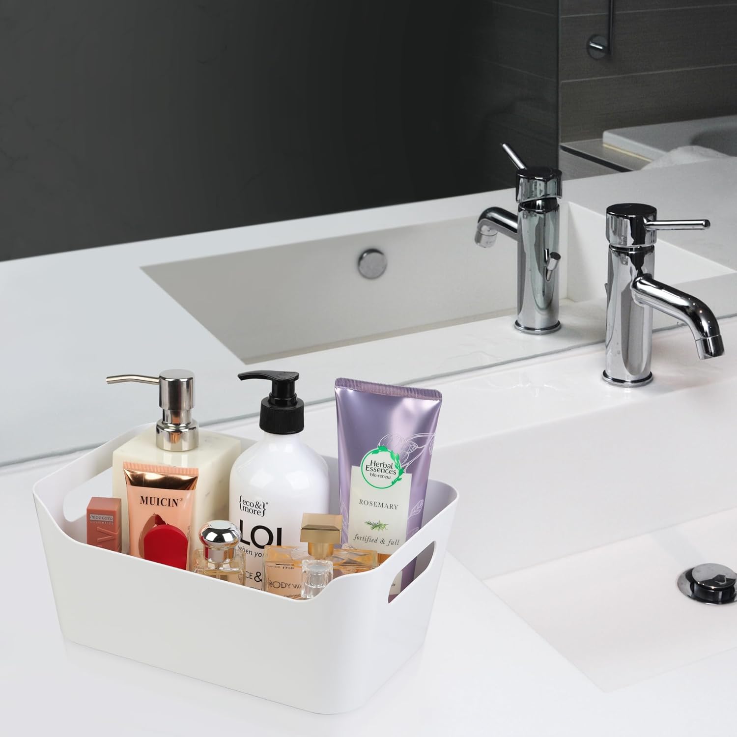 Tiawudi 12 Pack Storage Bins, Plastic Storage Containers, Multi-Use White Organizer Bins for Cabinet, Pantry, Drawer, Closet, Countertop or Shelves - Image 6