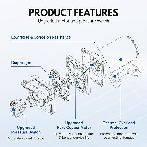 Miniatura 11 de ECO-WORTHY Tanque de acumulador prepresurizado de 0.75L 125PSI Recipiente de almacenamiento de presión para agua bajo presión Bomba de agua Control