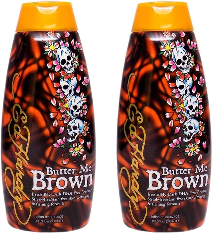 ED HARDY Butter Me Brown Loção Cremosa Bronzeadora DHA & Sem Listras 2 unidades, 283 g cada