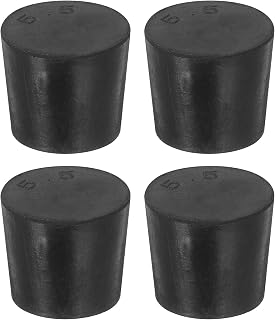 sourcing map 4 tapones de goma sólida, tapón cónico de tubo de sellado de laboratorio para frascos de tubo de ensayo, contenedores de vidrio, industria y laboratorios, 28 x 24 x 25 mm, color negro
