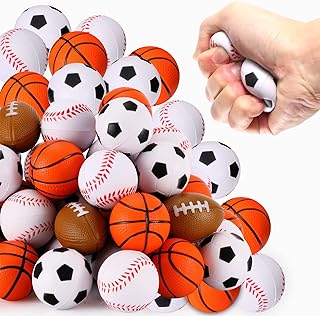 WELLVO Kids Party Favors 36 Pack Mini Foam Sports Balls Goodie Bags Stuffers Sports Party Favors Treasure Box Toys for Classroom Pinata Carnival Prizes Kids Return Gifts Easter Christmas Party