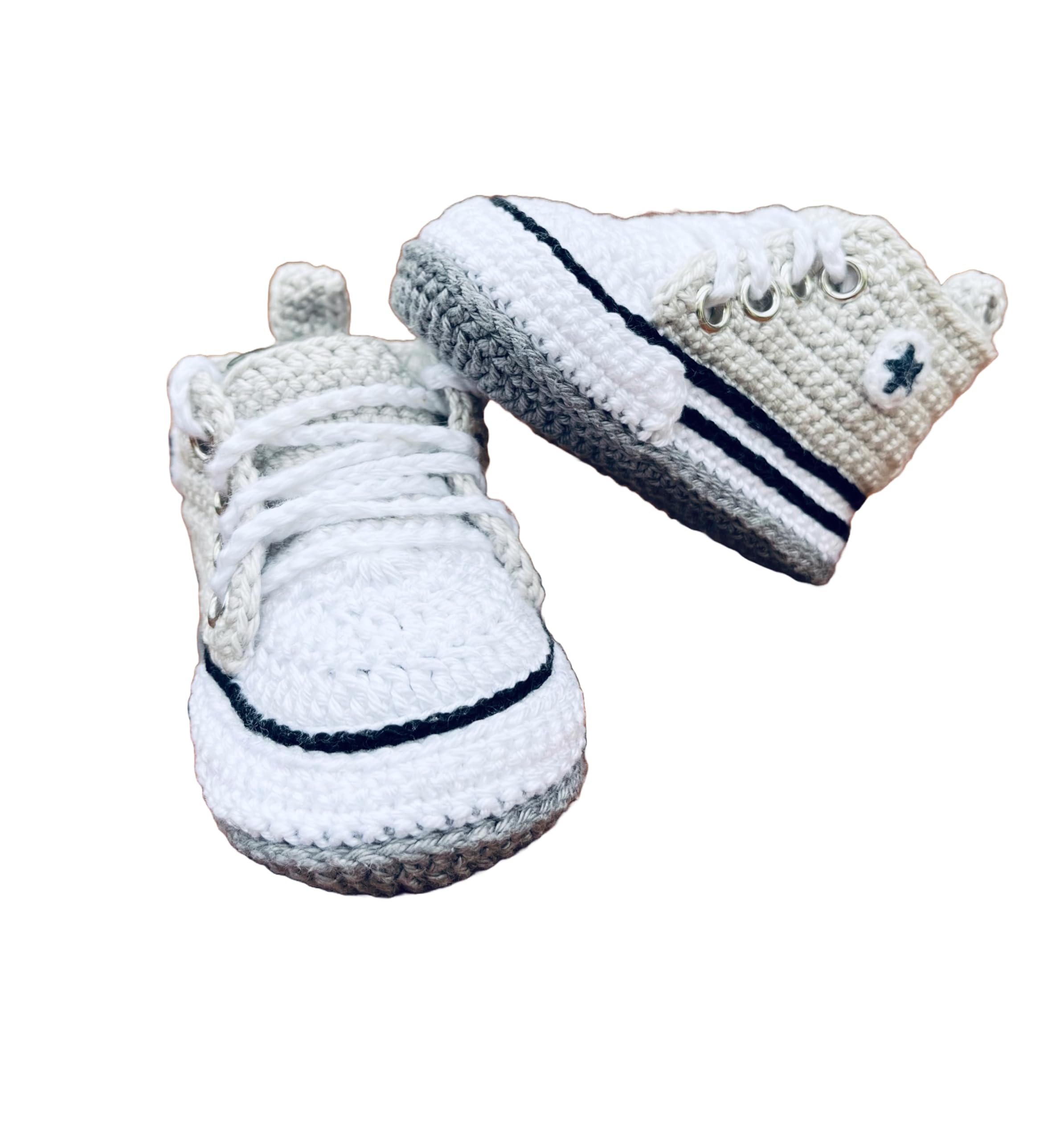 Generisch Babyschuhe gehäkelt - grau/anthrazit