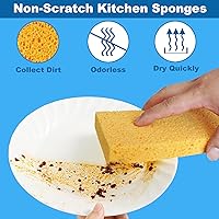 Vista 4 de Esponjas de cocina grandes para platos, esponja de limpieza de baño ecológica para encimera, azulejos, paredes, pisos, limpiador natural compostable