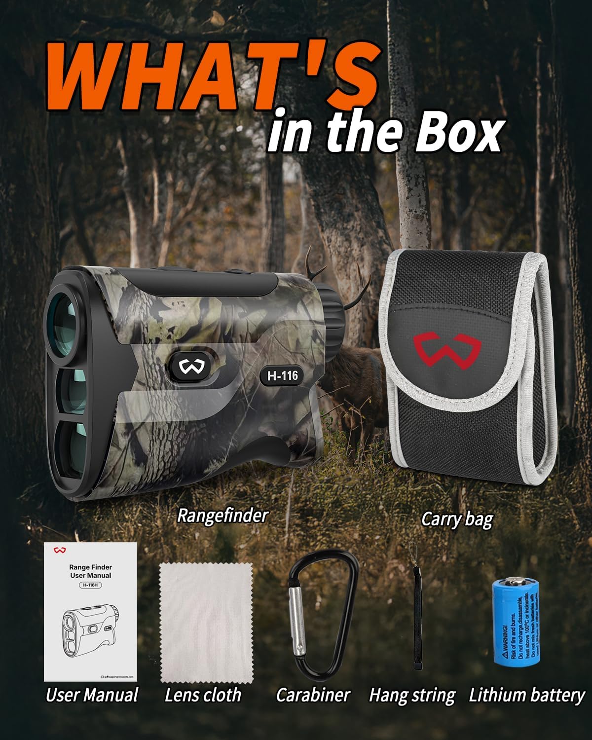 WOSPORTS H-116H Rangefinder Package Contents