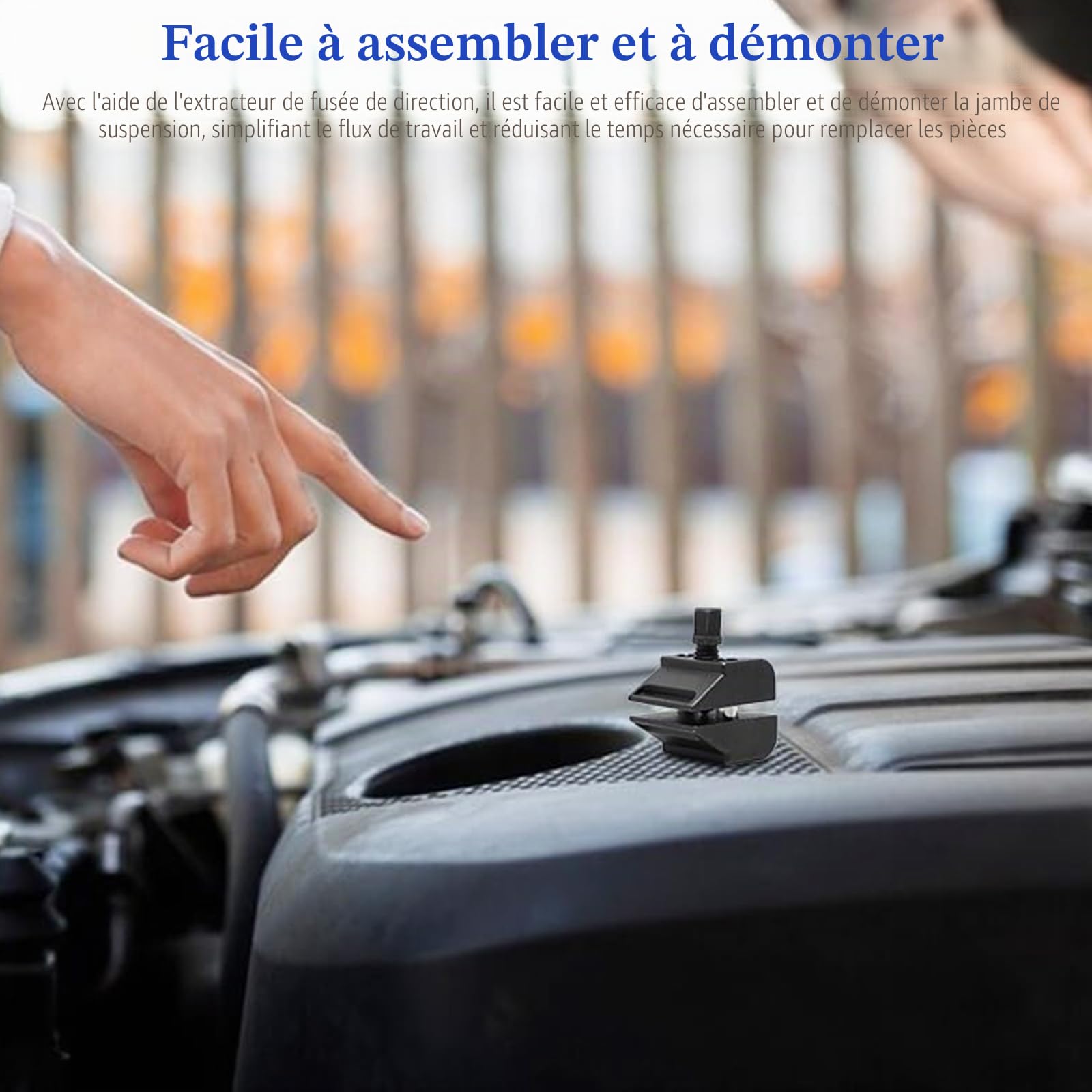 Écarteur de Jambe de Suspension Fendue: Outil D'écartement de Jambe de Suspension, Outil D'écartement de Jambe de Force à Moyeu Divisé, Épandeur de Fusée D'essieu (Noir)