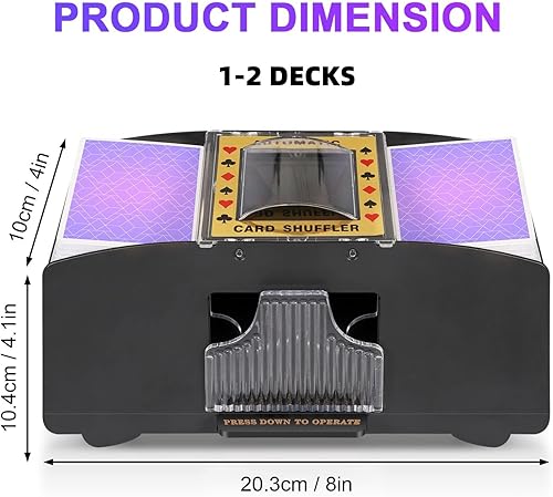 Miniatura 3 de Automatic Card Shuffler 2/1/4/6 Deck,Battery-Operated Electric UNO Poker Shuffler,Playing Card Shuffler for Home Card Game,Travel 1-2 cubiertas