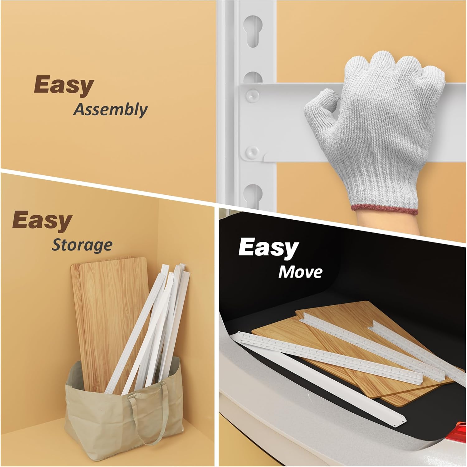 5 Tier 24" W x 16" D x 60" H Storage Shelves White Metal Garage Shelving 1500LBS White Pantry Shelves Heavy Duty Shelving Adjustable Utility Rack for Closet Kitchen Garage Office