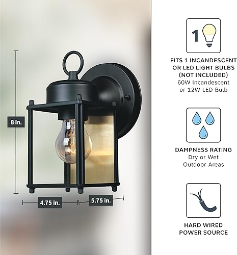 Vista 23 de DESIGNERS FOUNTAIN 1161-PW - Farol de pared para porche al aire libre, 8 pulgadas de alto, color plateado Peltre