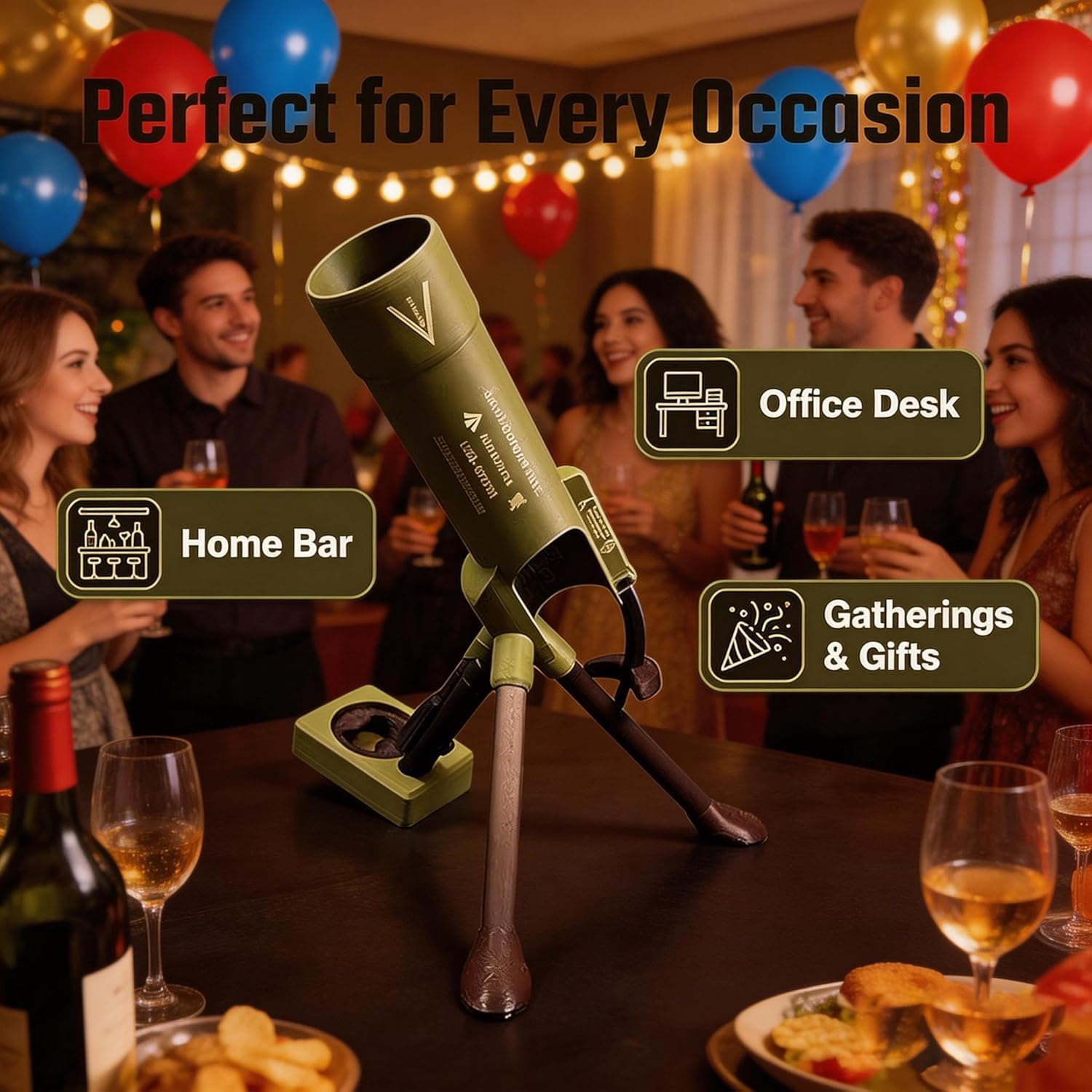 Mörserförmiger Bierflaschenöffner, 51mm Flaschenöffner für kleine Corona Flaschen, Lustiger Cap Shooter, Perfektes Geschenks für Bierliebhaber, Grün