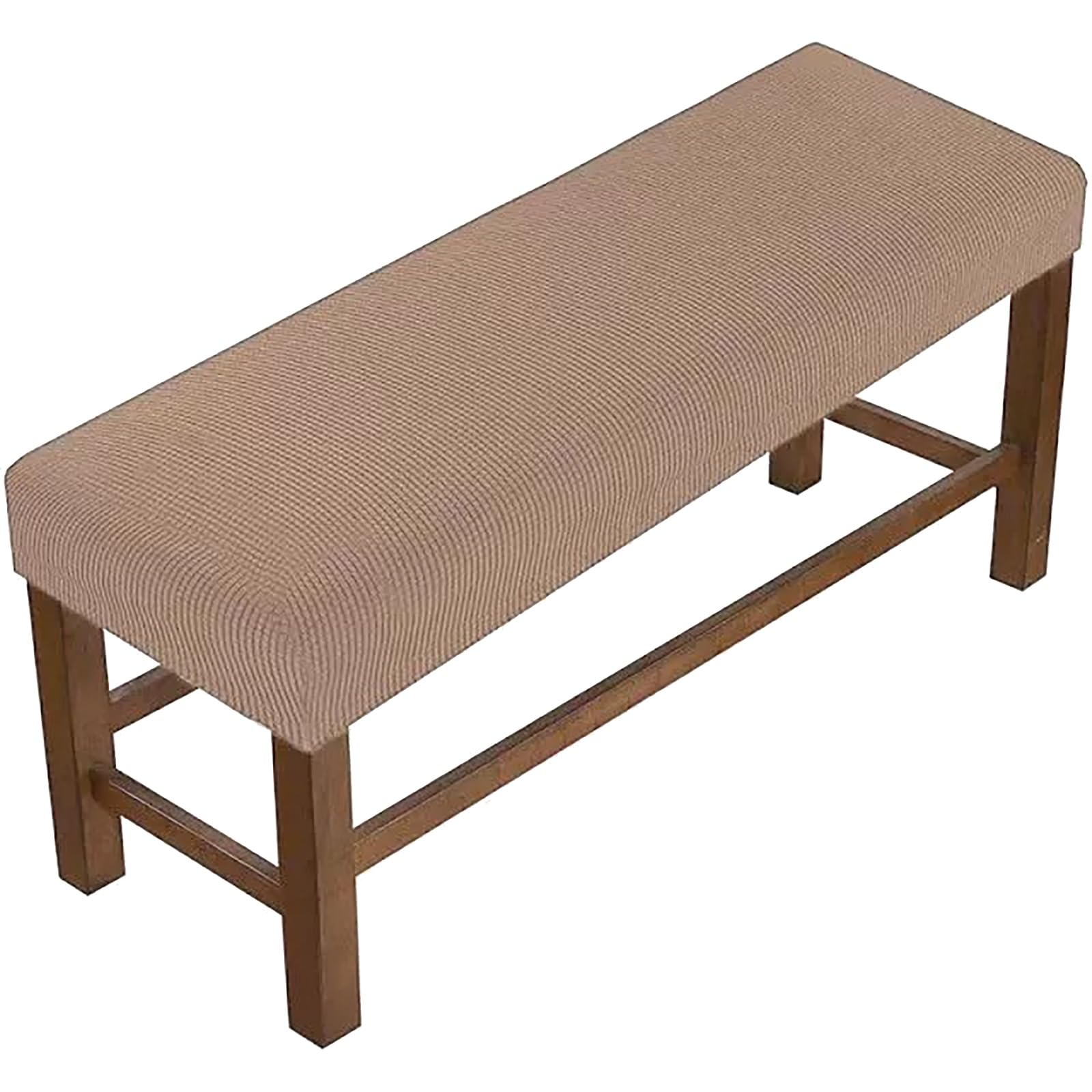 MSNCS Stretch Dining Bench Cover, Removable Bench Slipcover Washable Bench Seat Protector Rectangle Bench Cover for Dining Room, Living Room, Bedroom, Kitchen(Camel color,90-120cm)