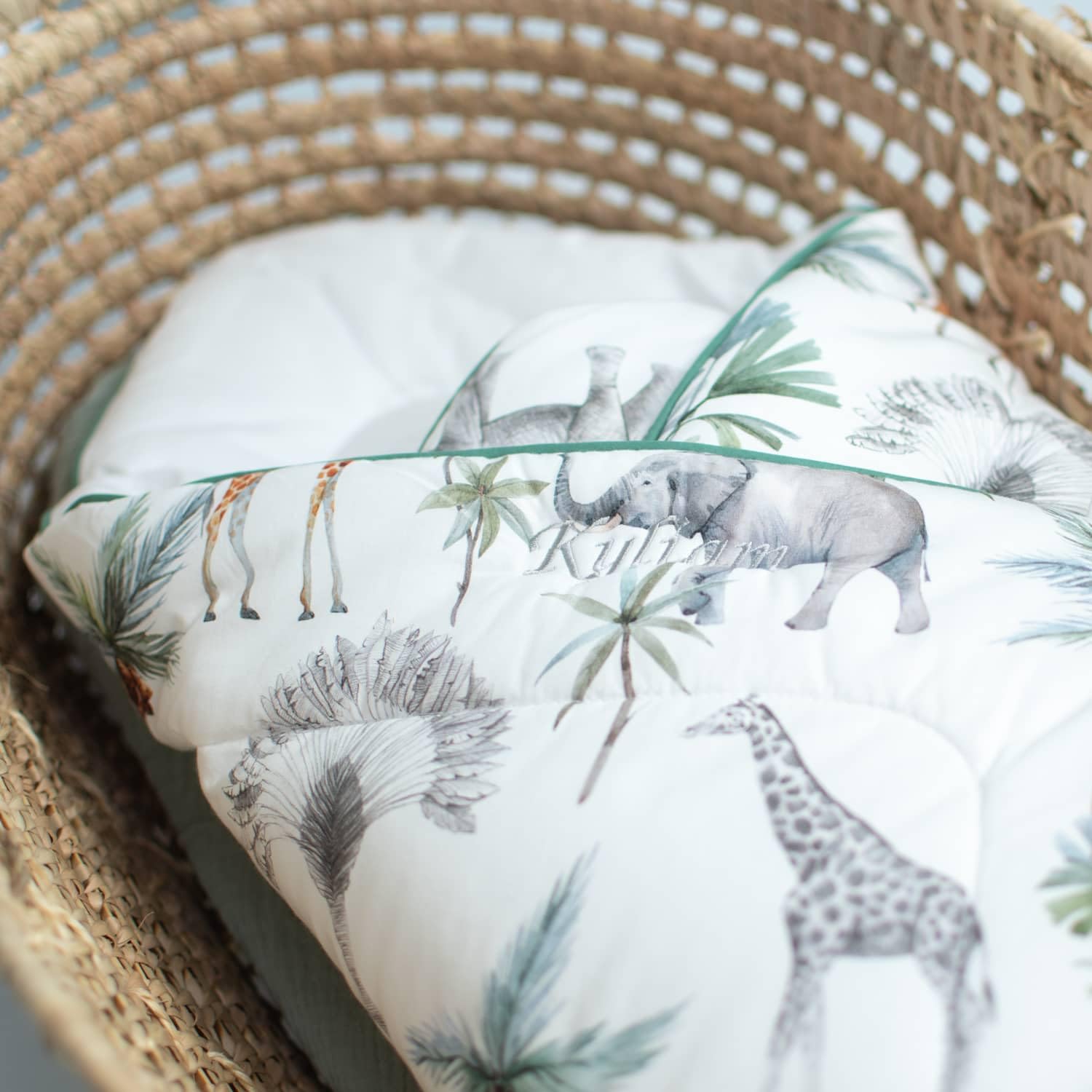 Ma Première Couverture Bébé En Satin De Coton Et Sherpa, Safari - 6