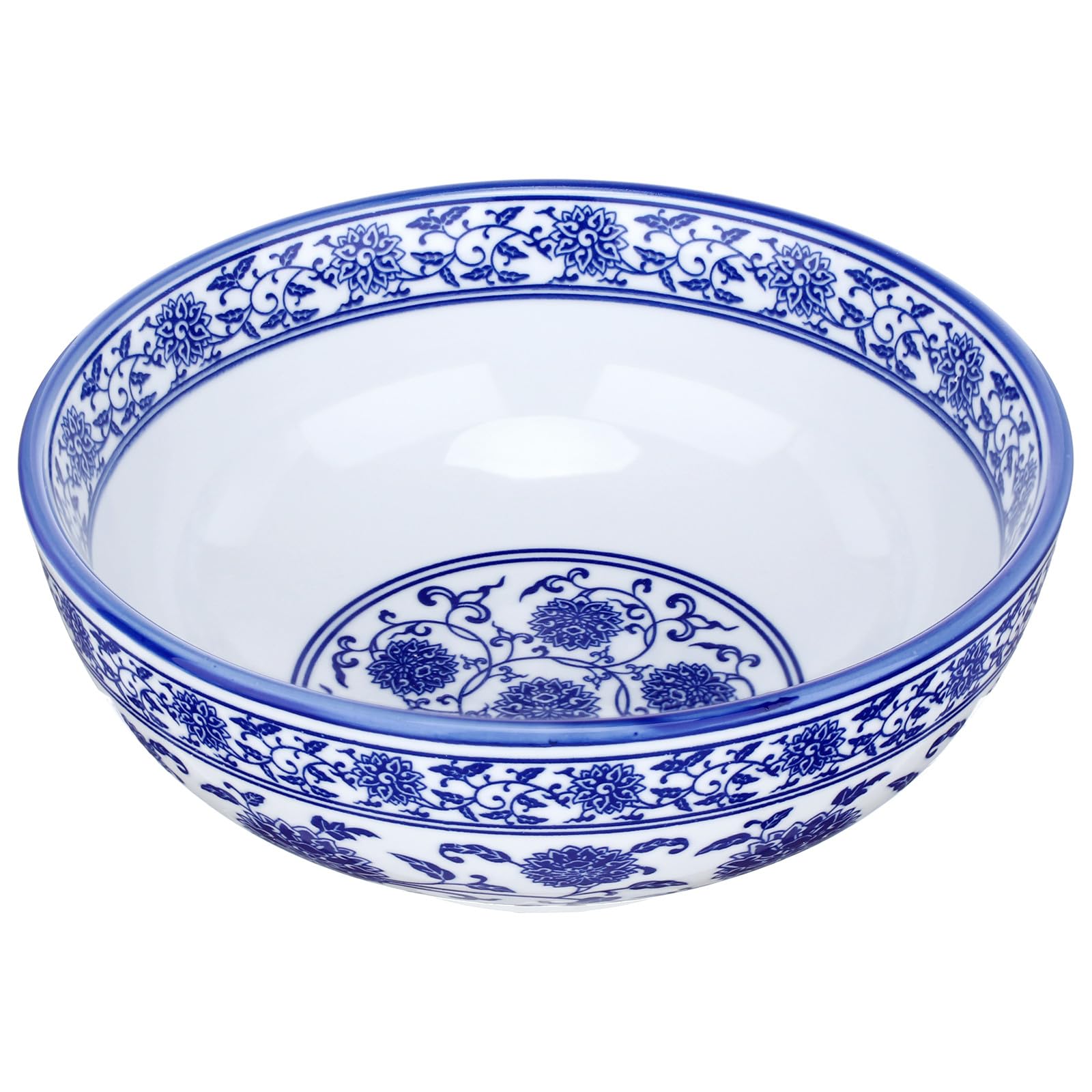 Ciieeo Tazón de Cerámica Azul para Cocina Casera, Adecuado para Sopas y Ensaladas, Diseño Tradicional Chino, Resistente y Versátil para Uso en Restaurantes