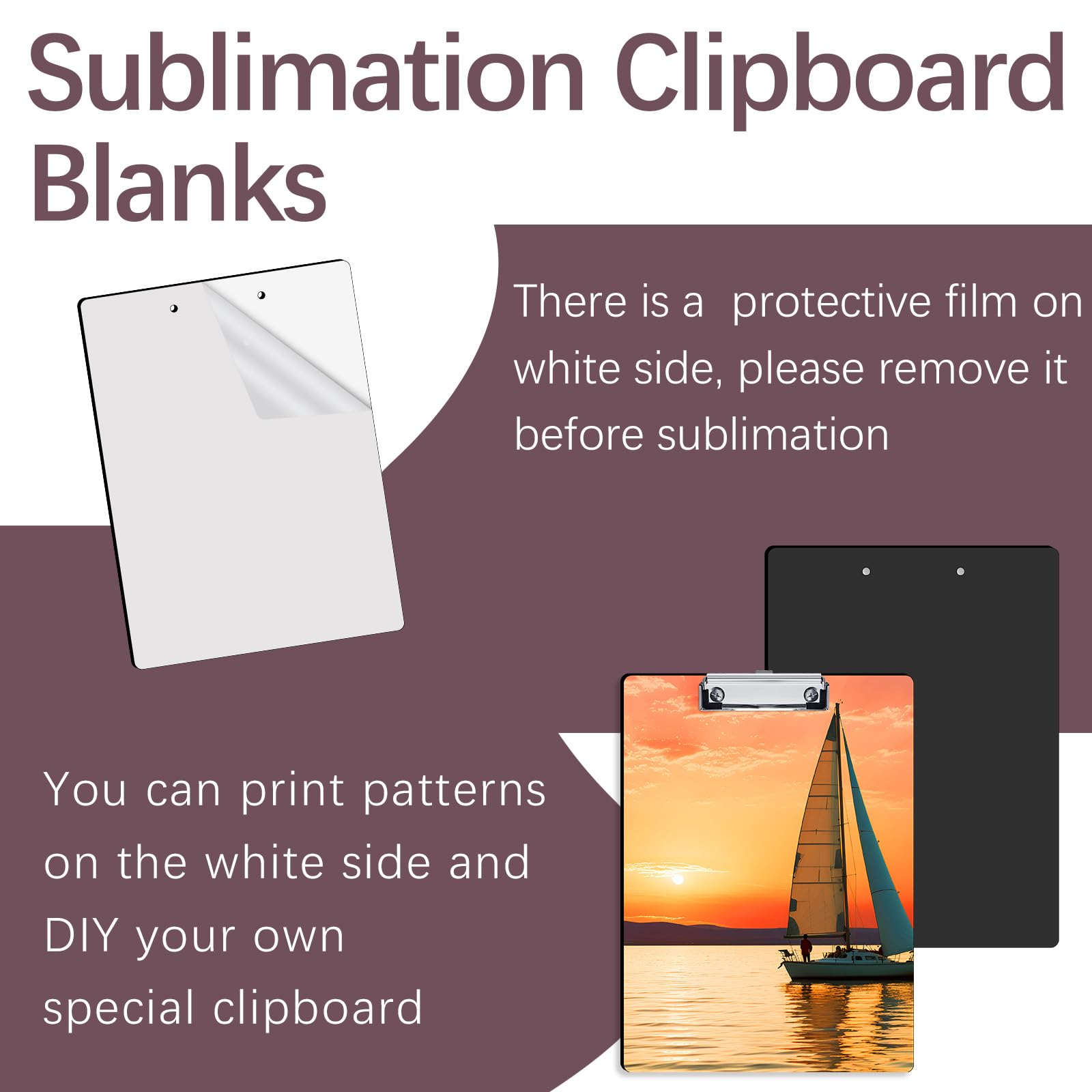 Sublimations-Klemmbrett, blanko, MDF, Sublimations-Klemmbrett, A4, Briefgröße, 22,6 x 32,1 cm, Sublimationsdruck-Lehrer-Rohlinge für Büroprodukte, DIY, handgefertigte Sublimationsverzierungen,