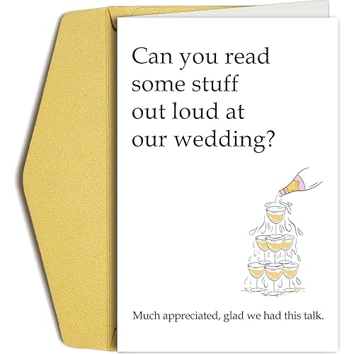 Funny Wedding Invite Card for Him Her, Bridal Party Invitation