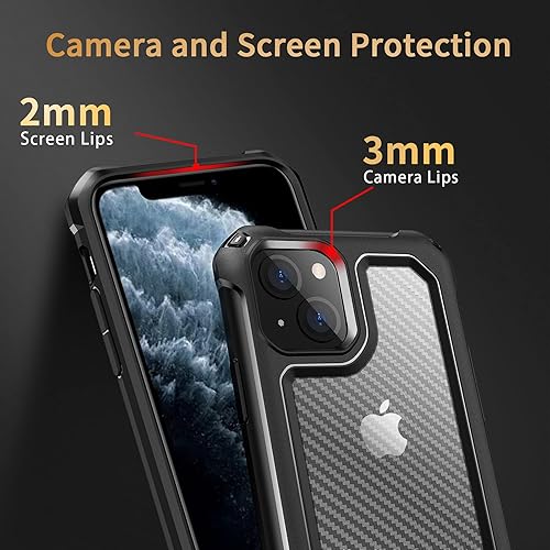 Miniatura 4 de Funda para iPhone 14 Plus, a prueba de golpes de grado militar, marco de parachoques de TPU suave, antiarañazos, resistente a las huellas