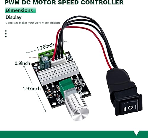 Miniatura 10 de Paquete de 3 PWM de bajo voltaje DC 1.8V 3V 5V 6V 12V 2A controlador de velocidad del motor