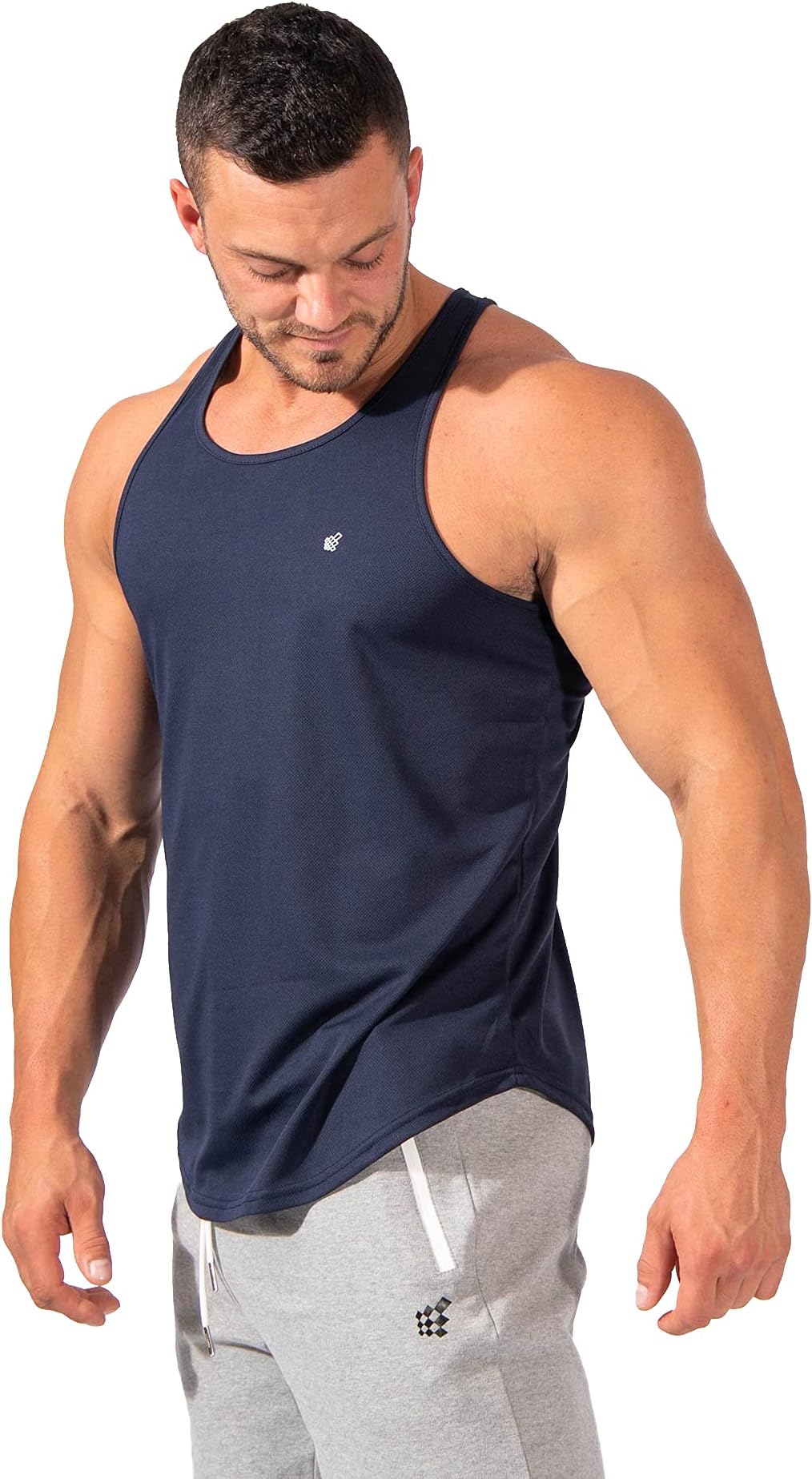 Jed NorthMen's Quick Dry Microfiber Bodybuilding Stringer Tank Top Y-Back Racerback