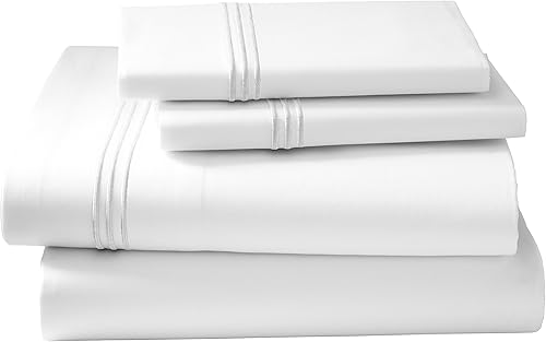 Kassatex Strada Bedding Collection - Sábana encimera matrimonialQueen, color blanco