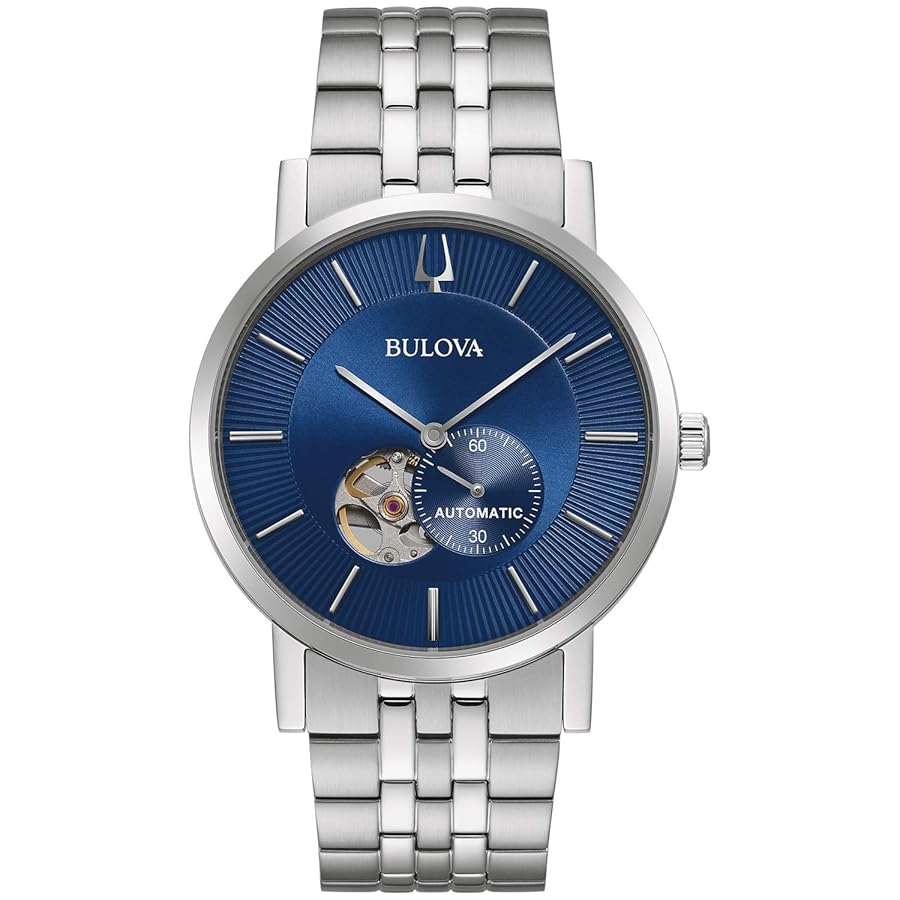 BULOVA 自動巻き時計 シルバー/ブラック Amazon | Bulova メンズクラシックドレス3針21ジュエル自動時計