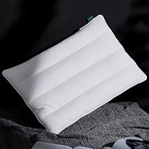 Three Geese Luxury Natural Flat Thin Goose Feather Down Pillows Standard Size, 2.5" Height, 100% Organic Cotton Cover, Medium Firm Hotel Collection Ultra Slim Thin Bed Pillows, Machine Washable