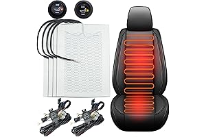 4Pcs Universal Car Seat Covers with 2 Adjustable Heated Seat Cushions