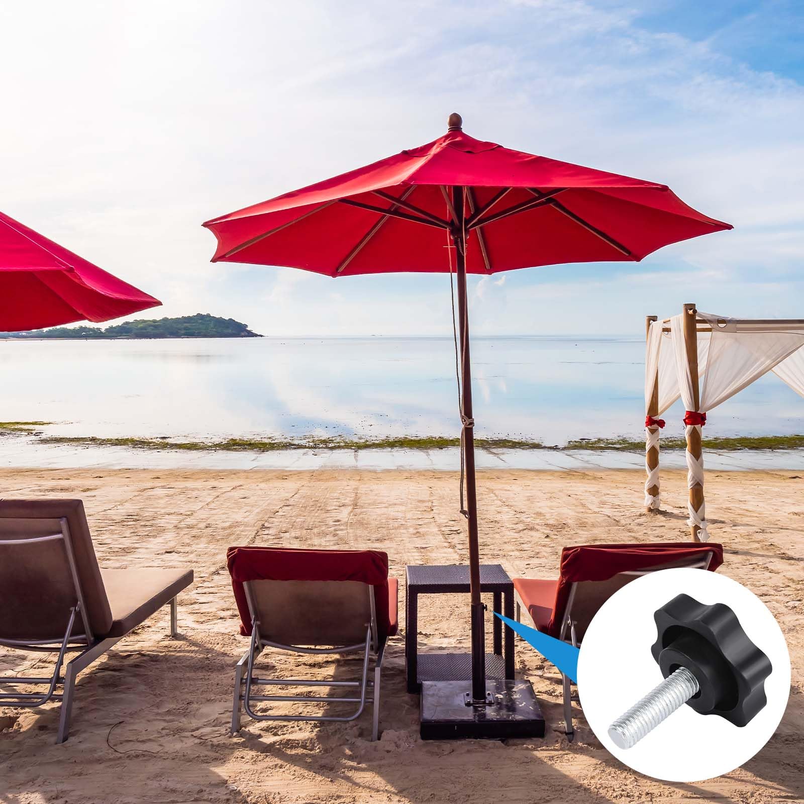 Sourcing Map 2pc Boutons De Serrage étoile Poignée M8x50mm