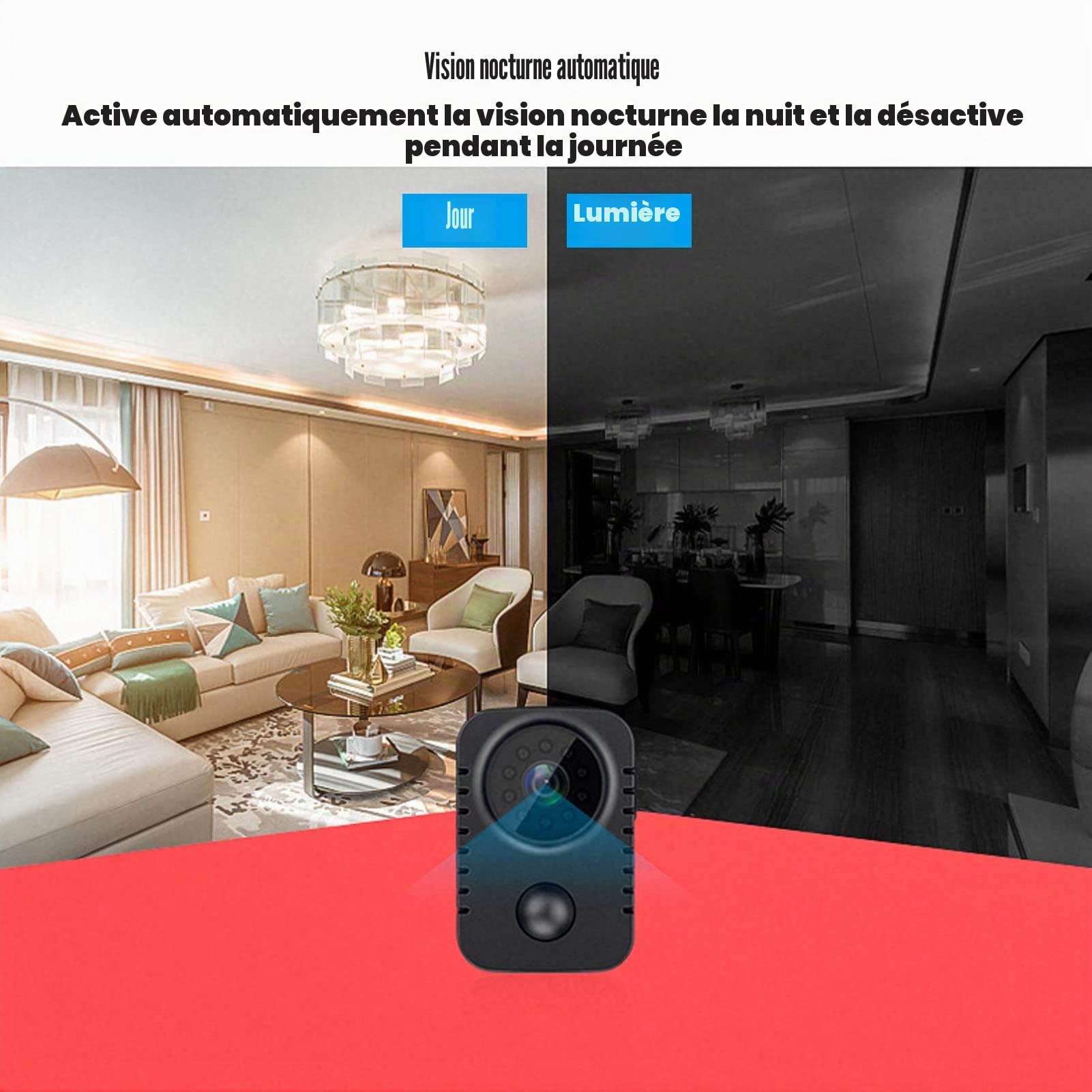 Mini Caméra Portable MD29, Objectif Grand Angle HD 1080p, Nocturne Automatique, Enregistrement Vidéo PIR, Longue Durée de Veille, Support Universel