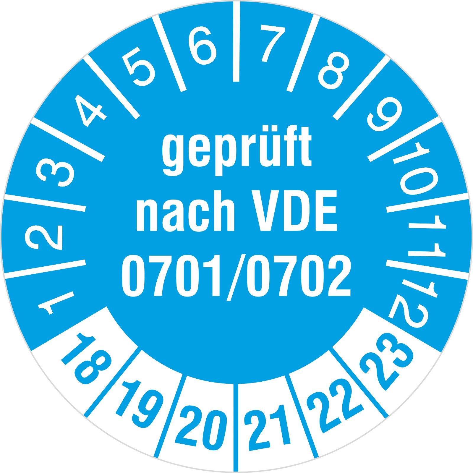 2500 Stück geprüft nach VDE 0701/0702 Prüfetiketten/Prüfplaketten 30 mm rund 2018-23
