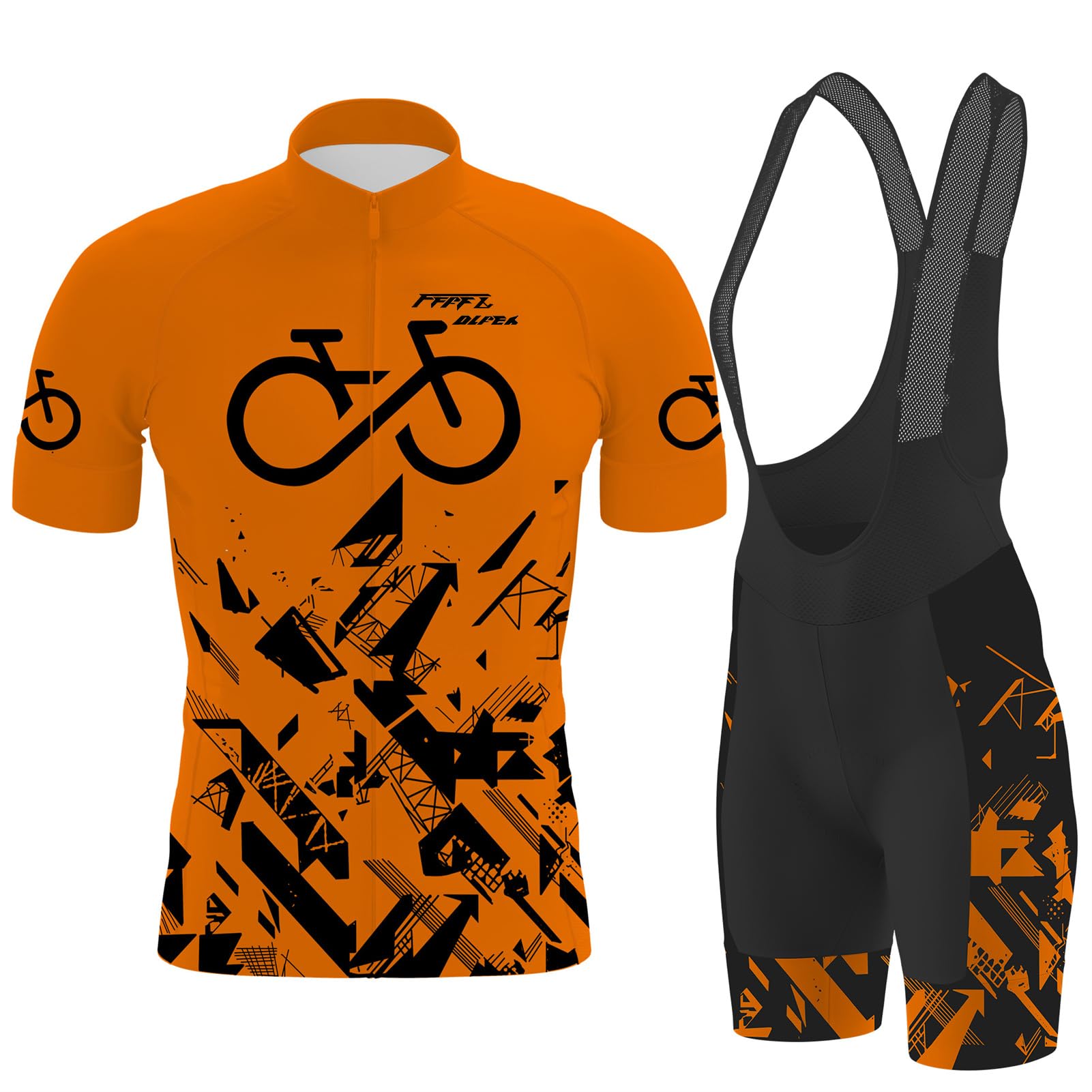 FFFF & OLFEH Herren Fahrradtrikot, kurzärmliges Set Radhose kurzärmliges Set, Fahrradbekleidung Set für Mountainbikes und Schnell Trockend Stoff für Fahrrad Rennrad MTB