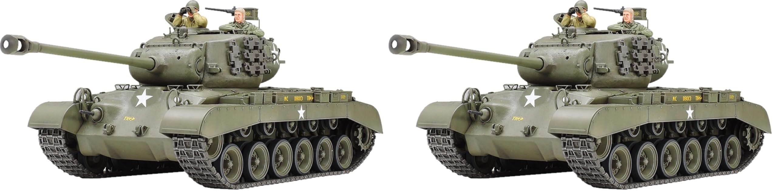 Tamiya 35254 1/35 Military Miniature Series No.254 US Army Tank M26 Parking Plastic Model (x2) : Hobbies
