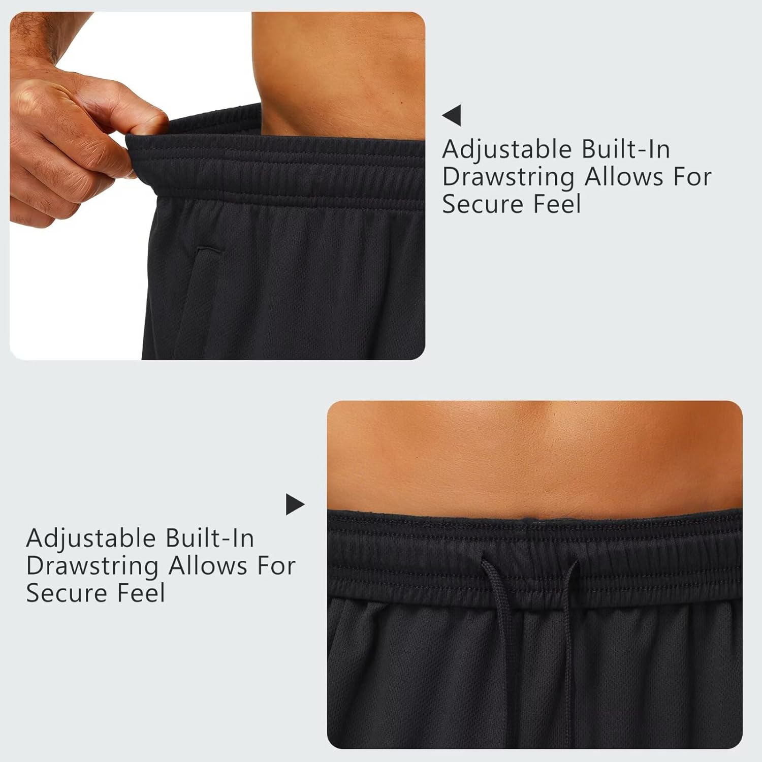 HQUEC Men's Athletic Running Mesh Shorts Lightweight Quick Dry Workout Shorts Gym Basketball Activewear - Image 6