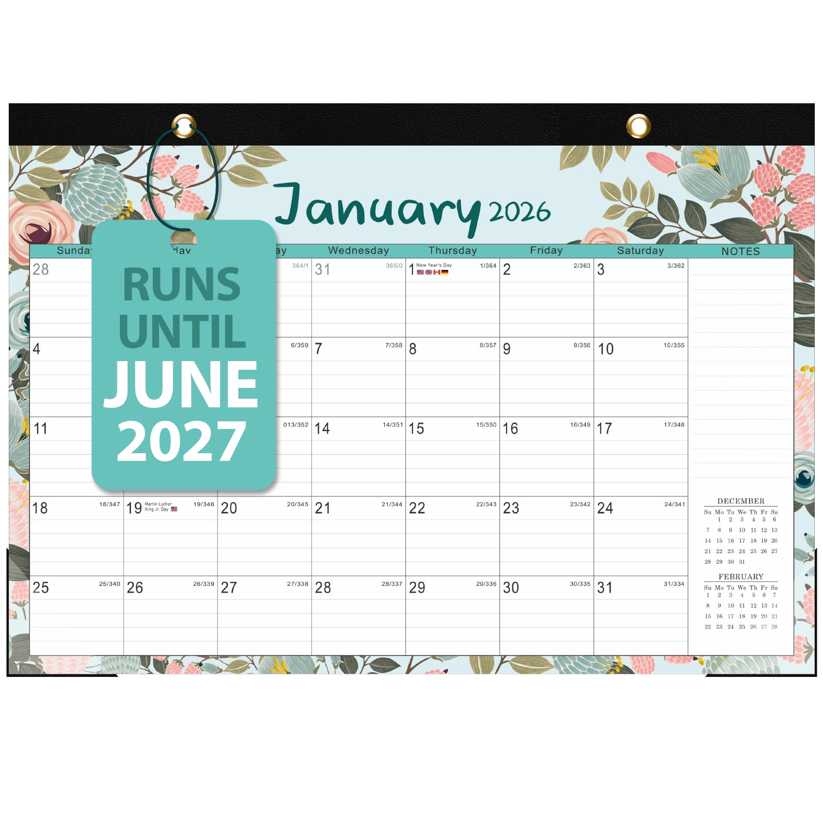 2026 Desk Calendar Monthly Desk Pad Calendar Jan 2026 - Jun 2027 Large Size 17x12 Table Planner with
