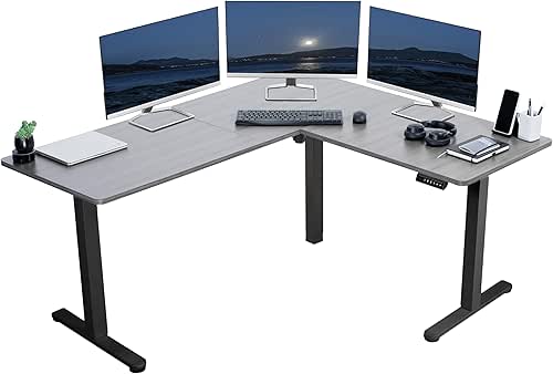 VIVO Electric Corner 63 x 55 inch L-Shaped Standing Desk,