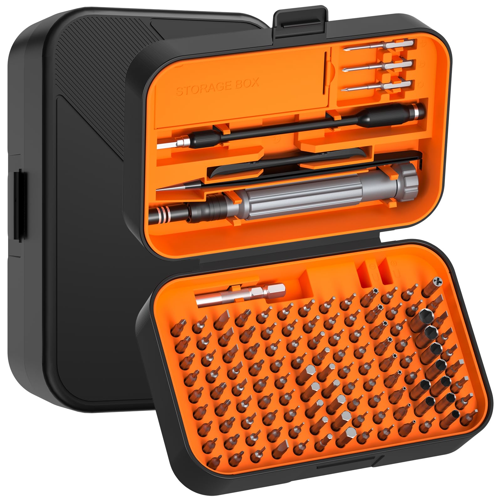 SOONAN - Juego de destornilladores de precisión, kit de herramientas electrónicas 150 en 1 con juego de destornilladores magnéticos de 120 puntas y herramienta de reparación de 30 bits para