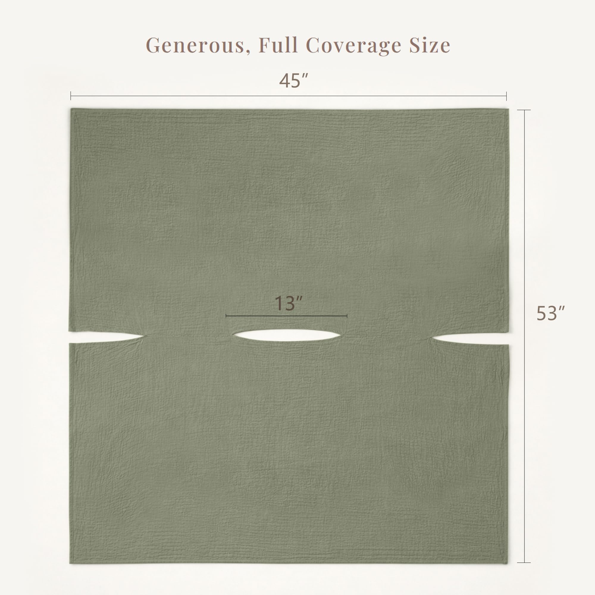 Konssy Couverture d'allaitement en mousseline pour l'allaitement, couverture d'allaitement à 360 °, respirante, 100 % coton, multi-usage