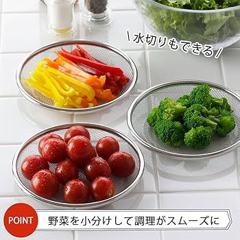 Amazon｜下村企販 ざる 水切り 浅ザル 3枚組 【日本製】 食洗機対応