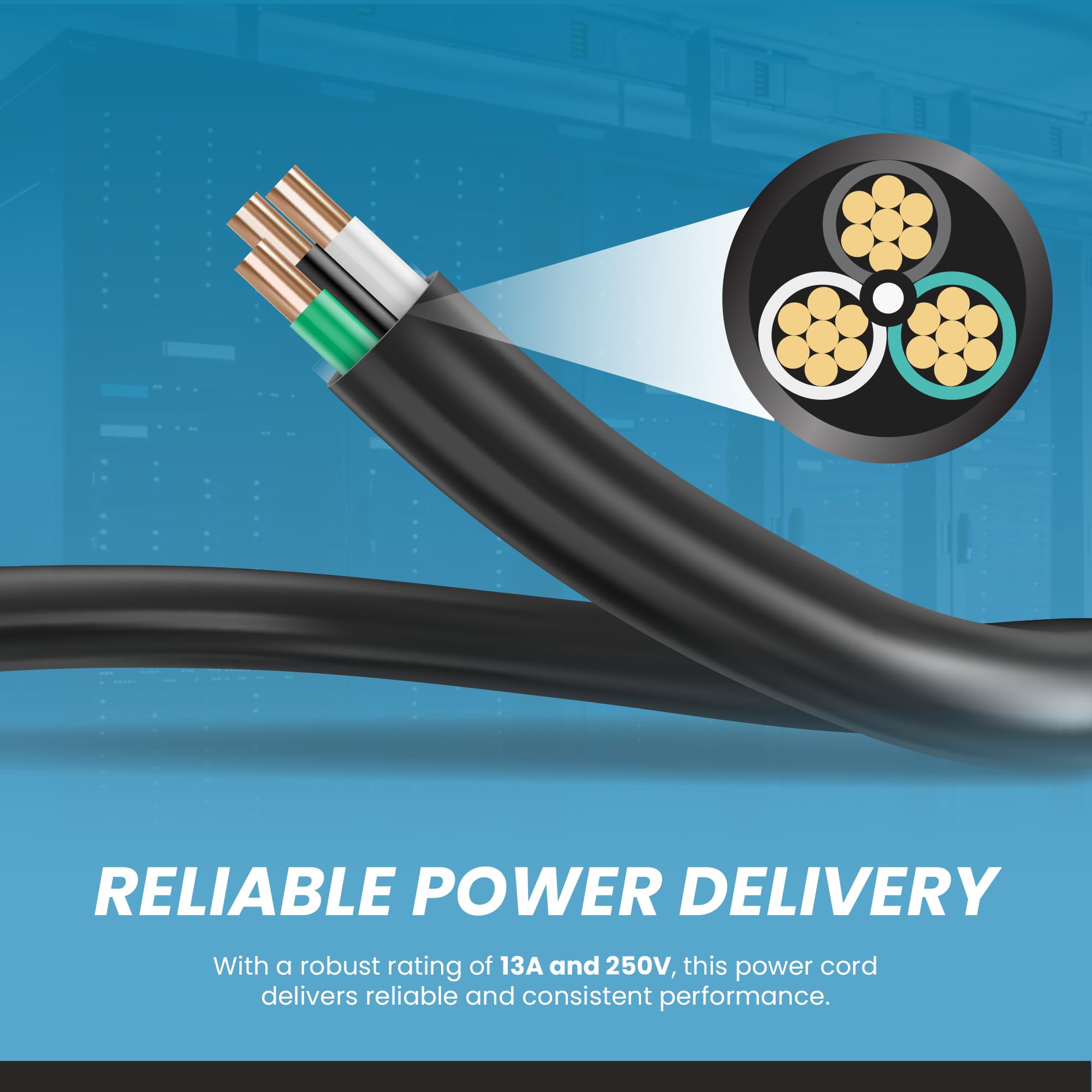 Amazon.com: IronBox Electric C14 to C13 Power Cord - 13A, 250V, 16