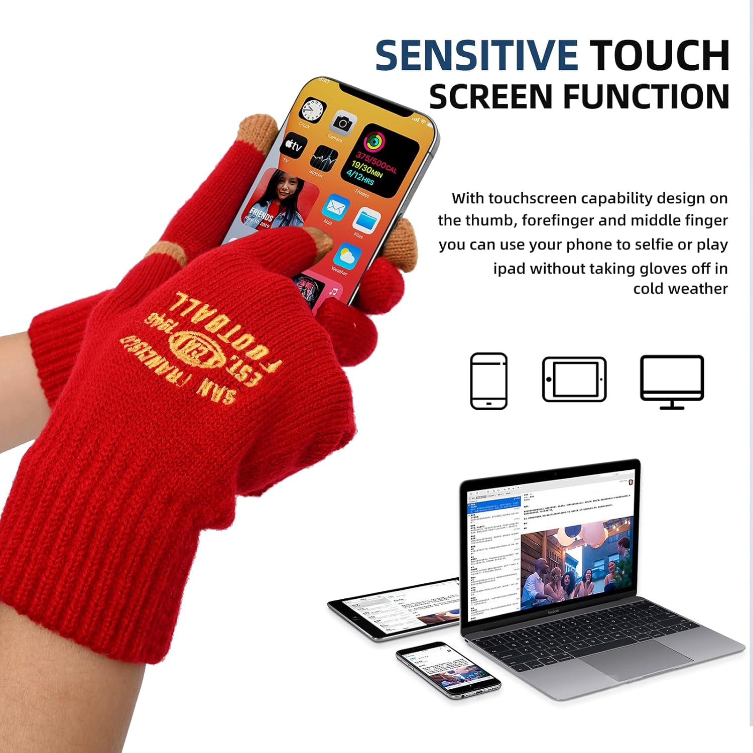 Vintage Classic Skull Cap Embroidery Beanie Fasion Hat Cuffed Winter Hat Knit Comes with Warm Gloves Gifts for Men Women Fans - Image 4