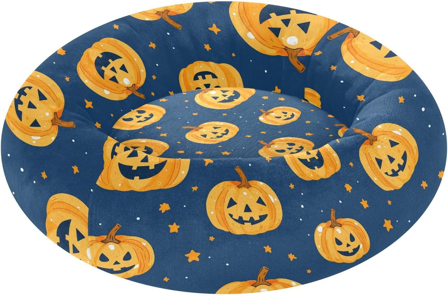Wudan Pet Cat Beds Calming Anti Anxiety Fluffy Dog Pillow Bed for Extra Small Size Pets Supplies M Fall Stars Pumpkins