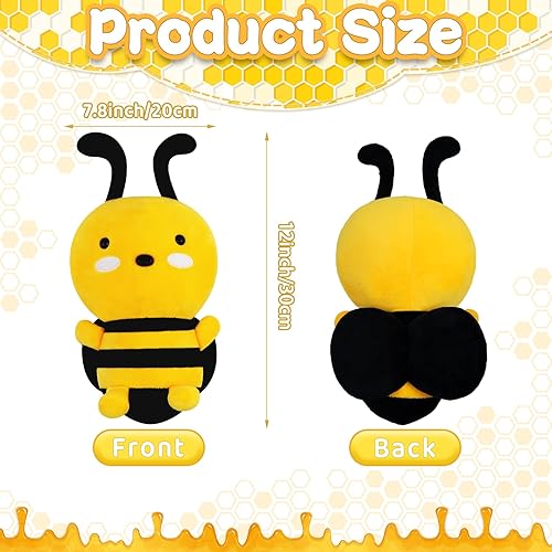 Miniatura 2 de Peluche de abeja de abeja, lindo peluche kawaii de abeja de peluche para niños, adolescentes, niñas, Navidad, cumpleaños, fiesta de San Valentín